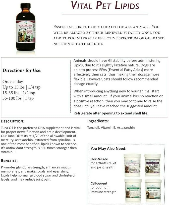 Vital Pet Lipids for Cats &amp; Dogs 8 oz.