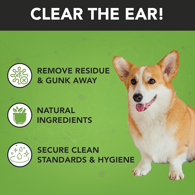 NOVEHA - Dog Ear Cleaner Wipes, Daily Ear Cleaner for Dogs &amp; Cats - Stop Ear Itching with Aloe, Eucalyptus &amp; Witch Hazel Ear Wipes for Dogs - for Odor Control, Dirt and Wax Removal, Unscented (150 Ct)