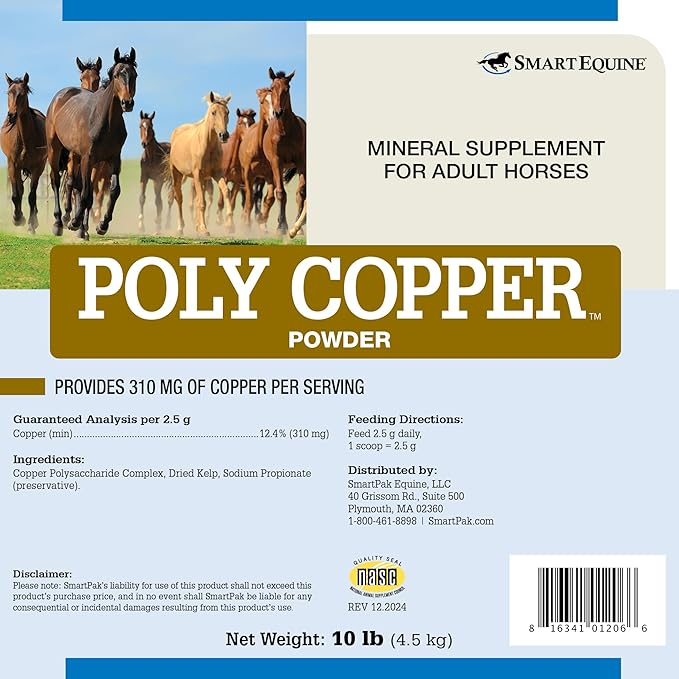 Uckele by SmartEquine Poly Copper | Equine Horse Coat Supplements for Skin | Vitamins &amp; Minerals Supplements for Horses Bones and Metabolism | 10 lb Bag