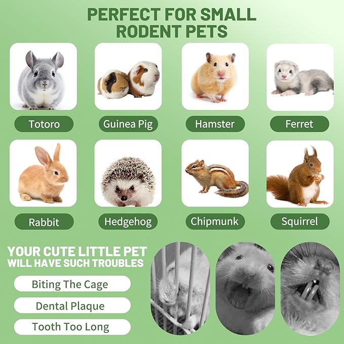 Natural Apple Wood Chew Sticks 300g (10.5oz) for Rabbits, Hamsters, Chinchillas, Guinea Pigs - Small Animal Dental Toys, Safe Untreated Teeth Grinding &amp; Boredom Relief, Rodent Molar Health (120g)