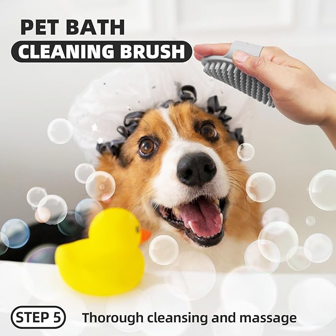 Dog Brush for Shedding, 7 PCS Dog Grooming Brush Kit, Undercoat Rake, Slicker Brush, Deshedding Comb, Bath Brush, Nail Clipper for Long &amp; Short Haired Dogs &amp; Cats, Black