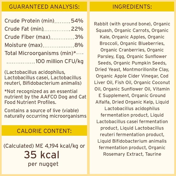 Primal Freeze Dried Raw Dog Food Nuggets, Rabbit, Complete &amp; Balanced Meal, Also Use as Topper or Treat, Premium, Healthy, Grain Free, High Protein Raw Dog Food, 5.5 oz