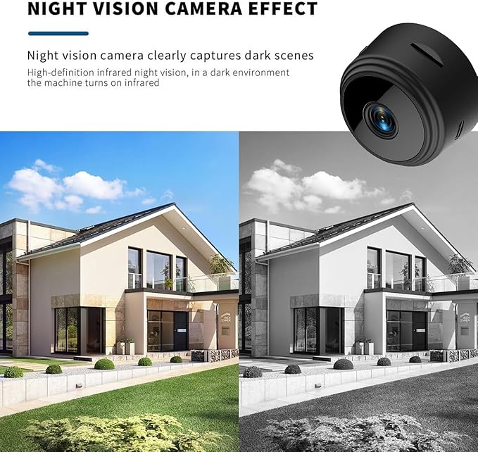 Hidden Cameras - Spy Cam - WiFi 1080P HD Camera with Motion Detection and Night Vision, Phone App Alerts for Indoor/Outdoor Wireless Surveillance, Baby,Car &amp; Pet Monitoring Black (Exclude SD Card)
