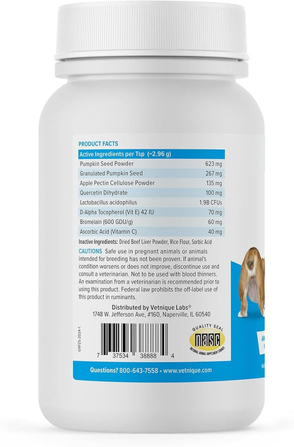 Vetnique Labs Glandex Dog Fiber Supplement Powder for Anal Glands with Pumpkin, Digestive Enzymes &amp; Dog Probiotics for Digestive Health - Vet Recommended - Boot The Scoot (Beef Liver, 2.5oz Powder)