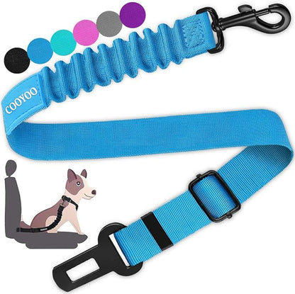 COOYOO Dog Seat Belt, Durability Retractable Dog Car Harness Adjustable Dog Seat Belt for Vehicle Nylon Pet Safety Seat Belts Heavy Duty &amp; Elastic