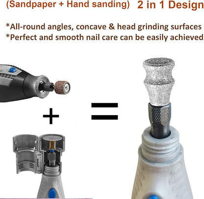 Diamond Dog Nail Grinder for Dremel, Diamond Sanding Drums, Diamond Rotory Bit for Dogs&amp;Pets Nail Care, 1/8&
