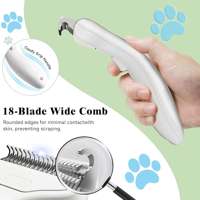 3-in-1 Pet Steam Brush Set for Dogs &amp; Cats, Grooming Comb with Spray, Defur Tool, Water-Assisted Hair Removal, Spritz Brush, Multi-Purpose Kit, Undercoat Rake, Deshedding Brushes, Dematting Brush.