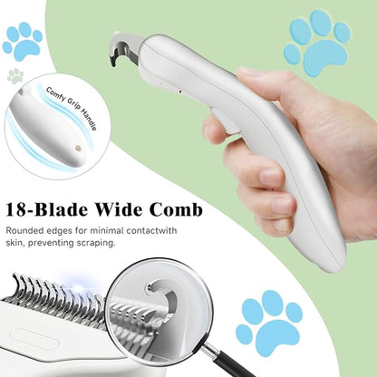 3-in-1 Pet Steam Brush Set for Dogs &amp; Cats, Grooming Comb with Spray, Defur Tool, Water-Assisted Hair Removal, Spritz Brush, Multi-Purpose Kit, Undercoat Rake, Deshedding Brushes, Dematting Brush.