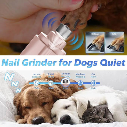 2 in 1 Dog Nail Clippers and Grinder with Lights &amp; Cat Nail Clipper for Large Medium Small Dogs Cats Nail Trimmers USB Rechargeable with 2 LED Lights Dog Claw Care for Non-Black Nails