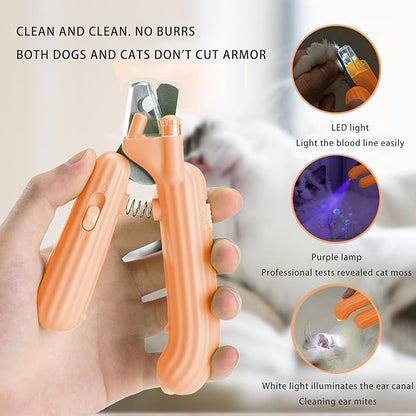 Cactus Shaped Cat Nail Clippers - Durable, Ergonomic Pet Grooming Tool for Cats &amp; Kittens - Safe, Sharp, and Comfortable Claw Trimmer(Orange)