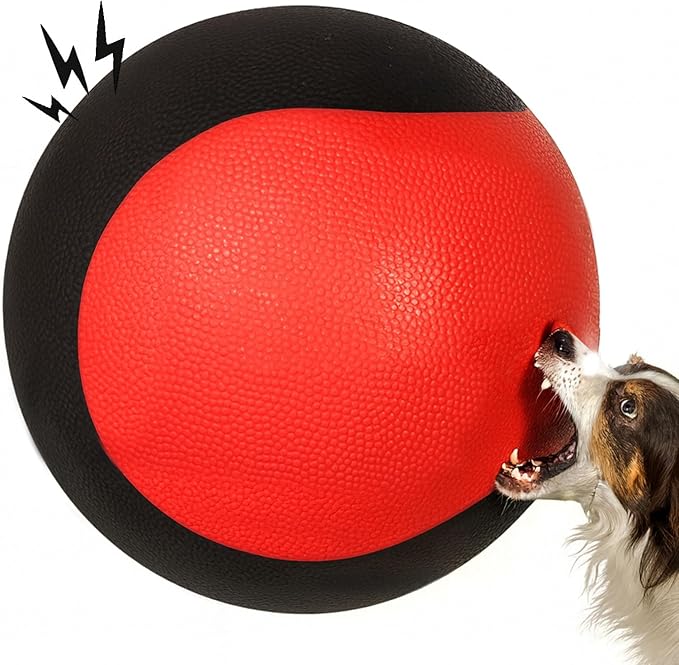 Interactive Squeaky Dog Toys Balls – Durable Rubber Dog Toy for Aggressive Chewers,High Bounce Dog Ball &amp; Floating Fetch Ball,Indestructible Chew Toy for Medium &amp; Large Dogs