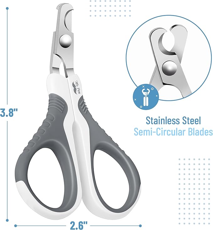 Mr. Pen Cat Nail Trimmer - White &amp; Gray, Cat &amp; Dog Nail Clipper, Kitten &amp; Small Dog Claw Trimmer