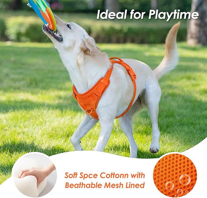 No Pull Dog Harness, Puppy Vest with Front Clip for Small Medium Large Sized Dog(Orange,S)