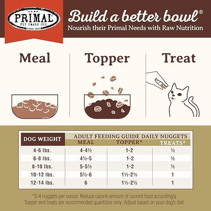 Primal Freeze Dried Raw Cat Food Nuggets Venison, Complete &amp; Balanced Meal or Topper, Premium, Healthy, Grain Free, High Protein Raw Cat Food with Probiotics (14 oz)