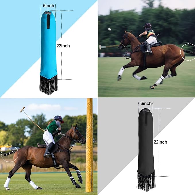 Horse Tail Bag - Pack of 2, Waterproof and Durable, Adjustable Large Opening for Easy Fit, Fringe Design Simulates A Fly Swatter, Protects Horse&