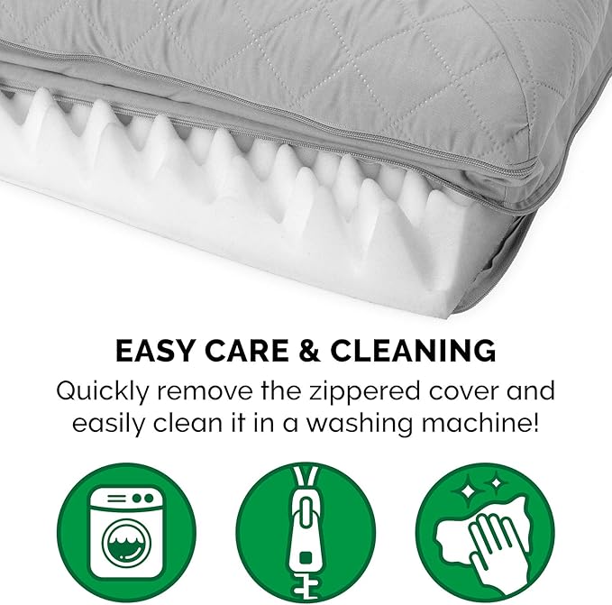 Furhaven Orthopedic Dog Bed for Large Dogs w/ Removable Bolsters &amp; Washable Cover, For Dogs Up to 95 lbs - Quilted Sofa - Silver Gray, Jumbo/XL