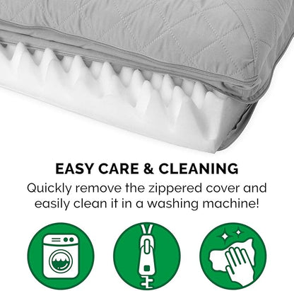 Furhaven Orthopedic Dog Bed for Large Dogs w/ Removable Bolsters &amp; Washable Cover, For Dogs Up to 95 lbs - Quilted Sofa - Silver Gray, Jumbo/XL