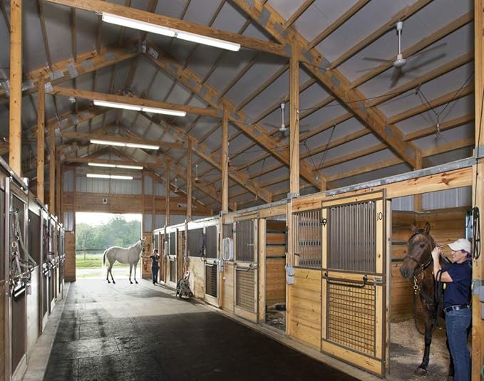 American Floor Mats - Horse/Stable Mats - Heavy Duty Stall Mats - Thick, Durable Rubber Flooring Solid Black 3/8" Thick - 4&