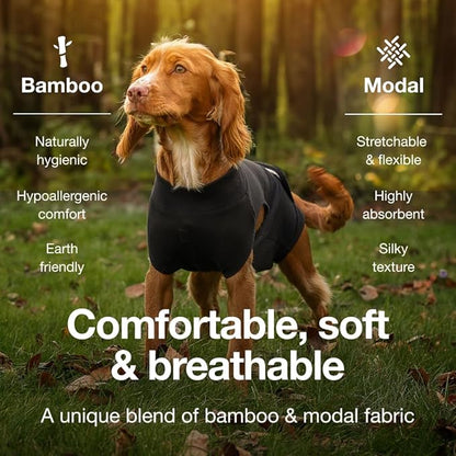 PupShield - Dog Surgery Recovery Suit Male and Female - All Dog Sizes - Easy to Use Anti Licking Design Breathable Comfortable - Spay &amp; Neuter Recovery Suit, Surgical Onesie - Cone Alternative