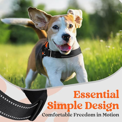 rabbitgoo Dog Harness Medium Sized, Easy On Pet Vest with One Buckle, No Pull Adjustable Service Harness with D-Ring &amp; Handle, Reflective for Safety Walking, Training, Orange, M