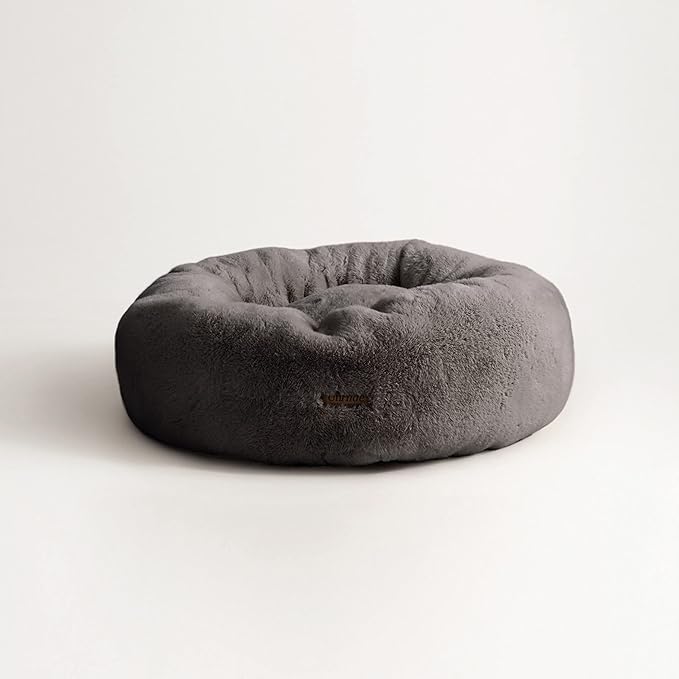 UnHide Floof Pet Bed - Small (23" x 8") - Extra Soft Dog Bed - Removable Faux Fur Cover - Machine Washable - Helps Ease Pet Anxiety &amp; Provides The Perfect Sleep - Charcoal Charlie