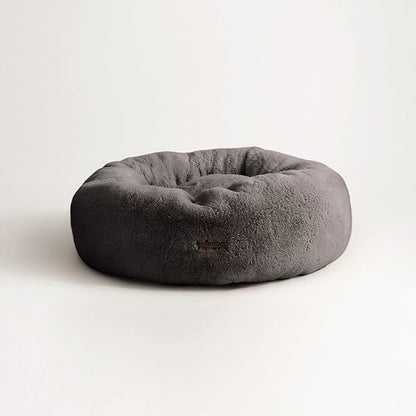 UnHide Floof Pet Bed - Small (23" x 8") - Extra Soft Dog Bed - Removable Faux Fur Cover - Machine Washable - Helps Ease Pet Anxiety &amp; Provides The Perfect Sleep - Charcoal Charlie