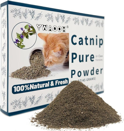Premium Catnip for Cats &amp; Kittens – Cold-Processed, High Potency Nepetalactone, 100% Pure Leaf-Only Catnip for Toys, Scratchers, Refills, Stimulates Play &amp; Protects Furniture - 45g