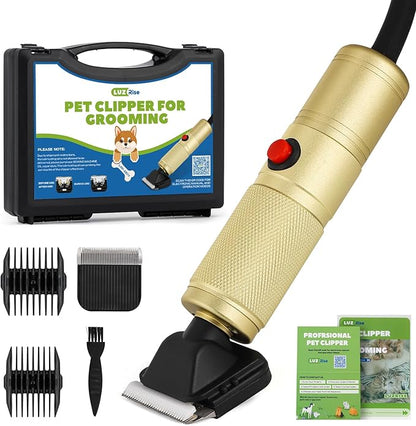 Pet Grooming Clippers 280W for Thick Heavy Coats, 2000-6000rpm Stepless Speed Control &amp; 10ft Power Cord, Low Noise< 50db, Dog Trimmer Kit with Extra Detachable Blade (280W)