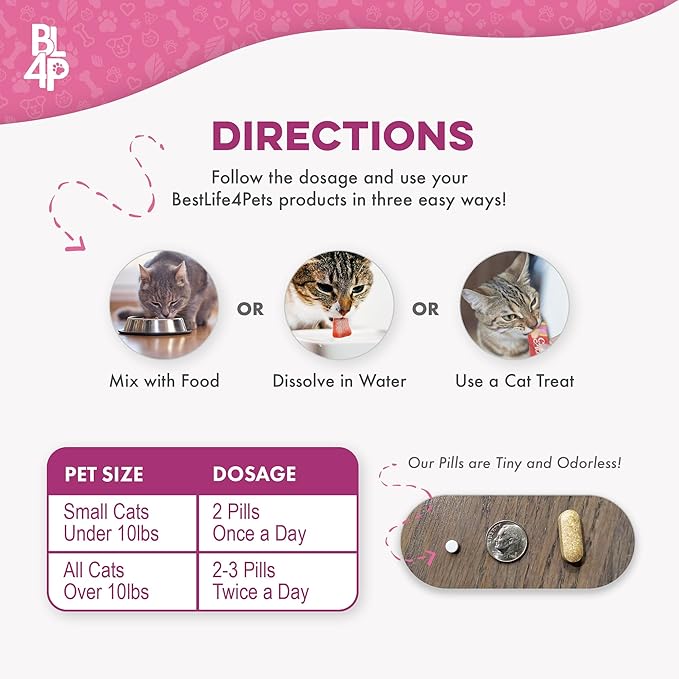 Cat Weight Gain &amp; Hyperthyroidism Treatment, Safe and Effective Cat Appetite Stimulant, Thyroid and Metabolic Support, Weight Management Remedy, 400 All-Natural Odorless, Tasteless Pills