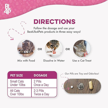 Cat Weight Gain &amp; Hyperthyroidism Treatment, Safe and Effective Cat Appetite Stimulant, Thyroid and Metabolic Support, Weight Management Remedy, 400 All-Natural Odorless, Tasteless Pills