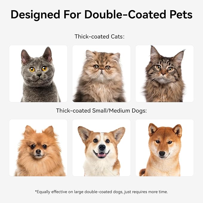 aumuca Undercoat Rake for Cats &amp; Small/Medium Dogs – Deshedding Brush &amp; Dematting Comb for Double-Coated Pets with Long or Short Hair, Matted Fur – Grooming Tool for Kitten, Puppy, Rabbit and Horse