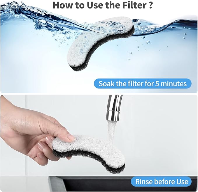Cat Water Fountain Filters, 12 Pack Pet Fountain Replacement Foam Sponge Pre-Filters Fit for Clear Cat Water Fountain Dispenser