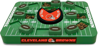 Pets First NFL Cleveland Browns Large Puzzle Toy, New Size, Interactive Dog Treat &amp; Slow Feeding Toy