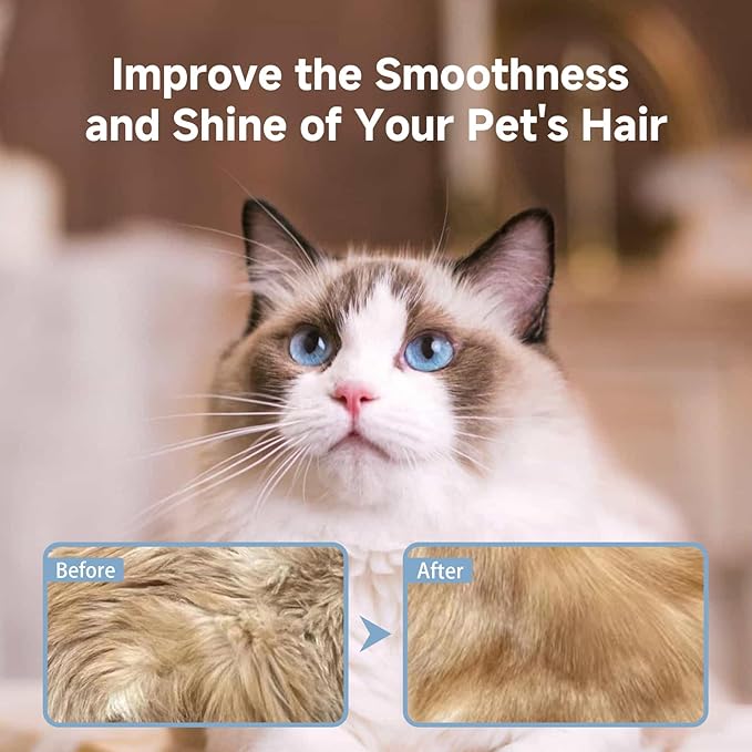 REIKIYA Cat Steam Brush,4-in-1 Spray Hair Removal Dog Brush for Shedding &amp; Grooming with UV Light, Anti-Static Pet Spray Comb with One-Click Release Button