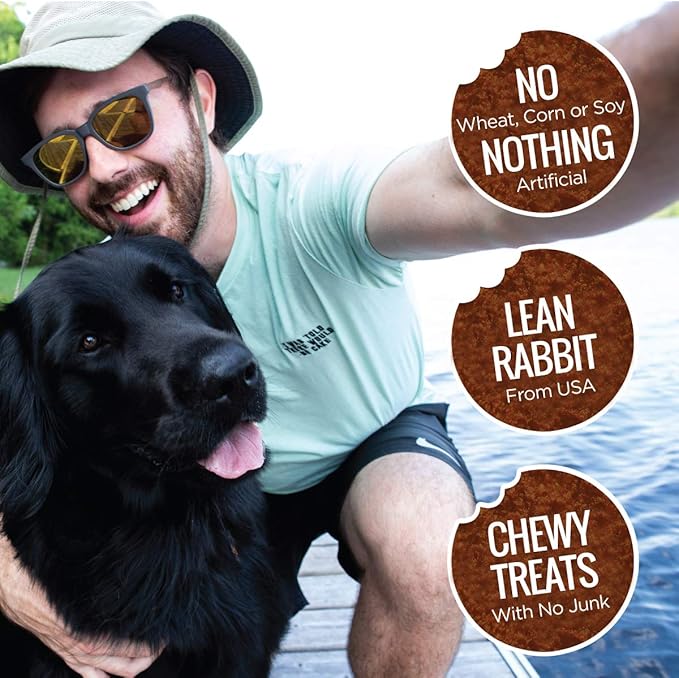 Smart Cookie All Natural Dog Treats - Rabbit &amp; Pumpkin - Training Treats for Dogs with Allergies or Sensitive Stomachs - Soft Dog Treats, Grain Free, Chewy, Human-Grade, Made in USA - 5oz, Pack of 3