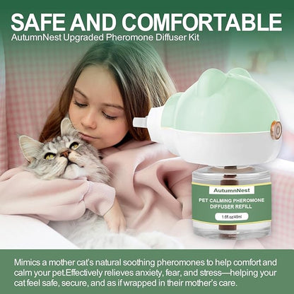 Cat Calming Diffuser Kit with 2 Plug-in &amp; 4 Refills, Pheromone Diffuser for Cats Reducing Fighting, Scratching, Urine, Aggression, Anxiety, Fireworks, Vet Visits, Travel, 120 Day Supply, Safe Formula