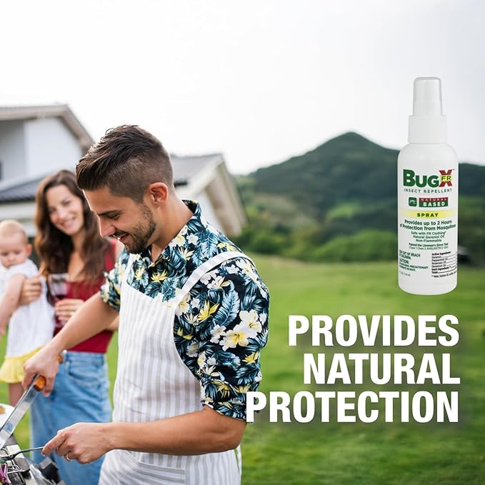 CoreTex Bug X FR DEET-Free Insect Repellent Spray - 8oz Bottle of Natural Geranium Oil to Protect Against Mosquitoes, Flies, &amp; Fleas - Travel Size Bug Repellent Spray Bottle
