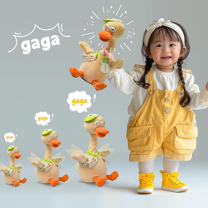 Talking Dancing Duck Toy Mimicking Recording Plush &amp; Interactive Toy, Repeating What You Say, Neck Shaking Stuffed Toys, Talking Doll for Birthday Kids Gift for Boy &amp; Girl