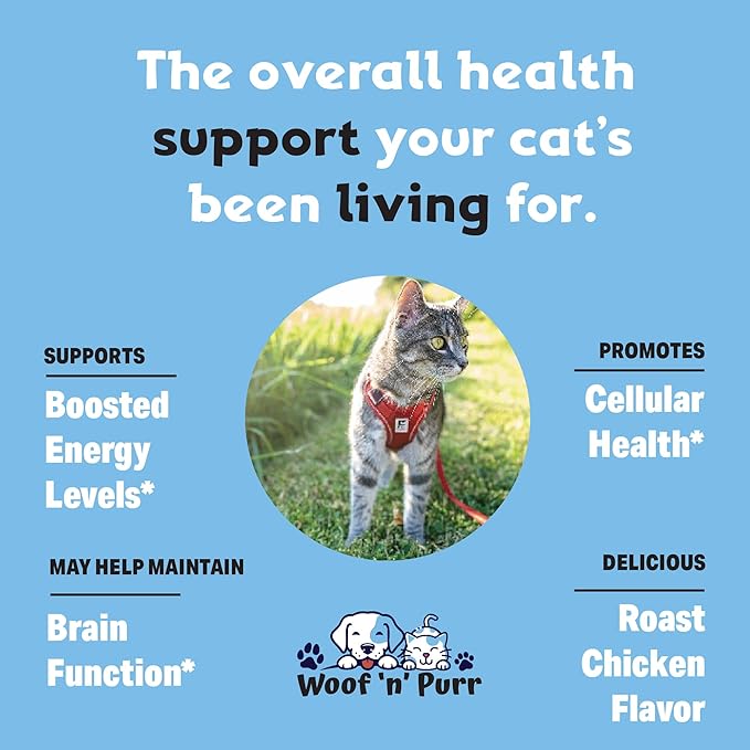 Cat Multivitamin - Promotes Healthy Skin &amp; Coat, Joint Support, Longevity &amp; More - Cat Vitamins - Cat Supplements &amp; Vitamins - Cat Vitamins for Indoor Cats - Kitten Vitamins - Cat Immune Support - 1oz