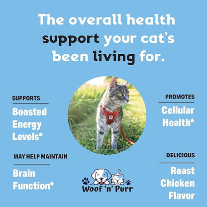 Cat Multivitamin - Promotes Healthy Skin &amp; Coat, Joint Support, Longevity &amp; More - Cat Vitamins - Cat Supplements &amp; Vitamins - Cat Vitamins for Indoor Cats - Kitten Vitamins - Cat Immune Support - 1oz