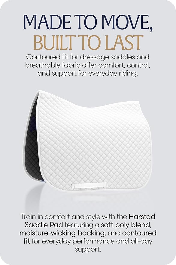 Equinavia Harstad Dressage Saddle Pad | Classic &amp; Durable | Moisture-Wicking Tricot Backing