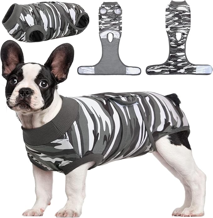 Kuoser Recovery Suit for Dogs Cats After Surgery, Professional Pet Recovery Shirt Dog Abdominal Wounds Bandages, Substitute E-Collar &amp; Cone,Prevent Licking Dog Onesies Pet Surgery Recovery Suit