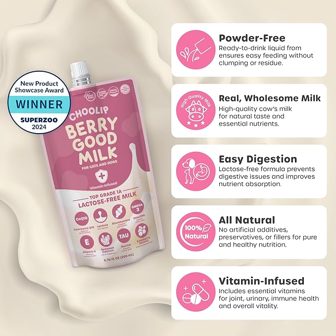Bundle | Berry Good Milk 10pk Vitamin-Infused + 49 Variety Squeeze Vita Sticks with Essential multivitamins [Both Products are for Cats &amp; Dogs of All Life Stages]