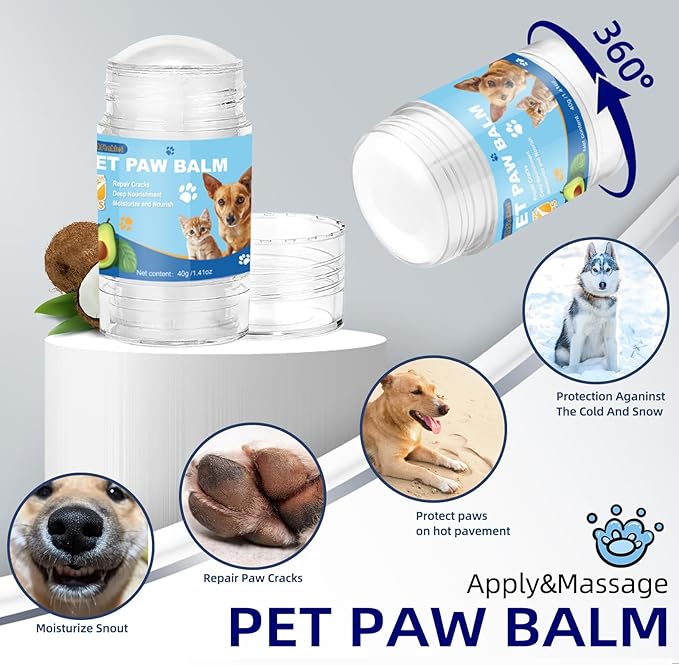 Dog Paw Care Kit,No-Rinse Paw Cleaner for Dogs &amp; Cats,Dog Paw Balm for Heals -Repairs Dry Cracked Paws &amp; Nose with 1 Pet Cleaning Towels,Natural Dog Paw Protector for Pet Foot Washer Care