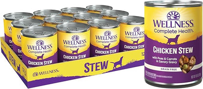Wellness Complete Health Thick &amp; Chunky Natural Grain Free Canned Wet Dog Food, Chicken Stew, 12.5-Ounce Can (Pack of 12)