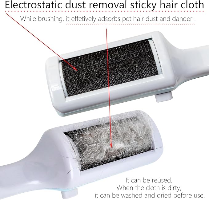 3 Packs Pet Hair Remover Roller Lint Brush and Reusable Lint Roller Dog &amp; Cat Hair Remover for Rug, Furniture, Couch, Car, Carpet, Clothes and Bedding Multi-Surface Fur Removal Tool