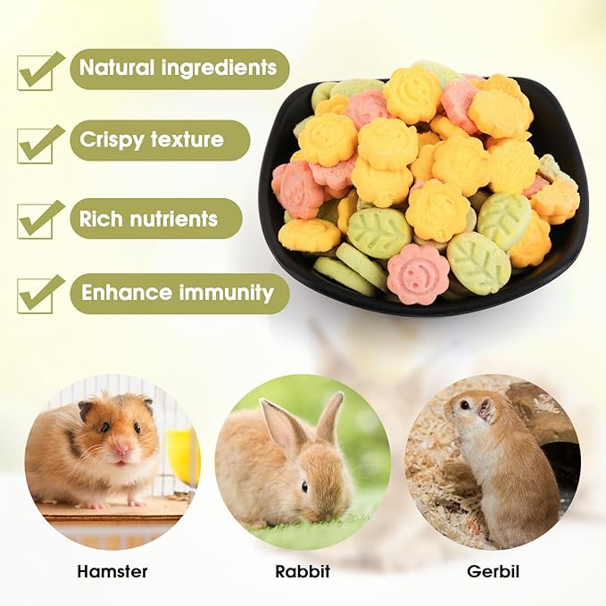 Abizoo 3 Vegetable Chews Treats: Grain Free Natural Snacks with Beet, Carrot, Spinach for Hamsters, Rabbits, Guinea Pigs &amp; Gerbils Crunchy for Digestive Support &amp; Dental Health 1.76oz/50g