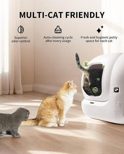 PETKIT PuraMax 2 Automatic Self-Cleaning Cat Litter Box, App Control Scoop-Free Litter Box with Safety Sensors, Odor Free &amp; Anti-Leakage Basic Bundle Includes Trash Bags,2.4G WiFi &amp; Low Entrance
