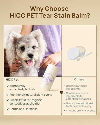 HICC PET Tear Stain Softening Balm All-Natural Tear Stain Remover for Dogs and Cats - Softens &amp; Prevents Tear Stains, Soothes Redness Sensitive Eyes, Long-Lasting Moisturizing Eye Care - 0.53 oz