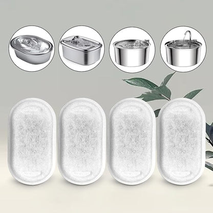 Cat Water Fountain Filters for 108/3.2L&amp; 67oz/2L Stainless Steel Pet Water Dispenser Fountain Filters,12 Cat Fountain Filter Replacement with 12 Sponges